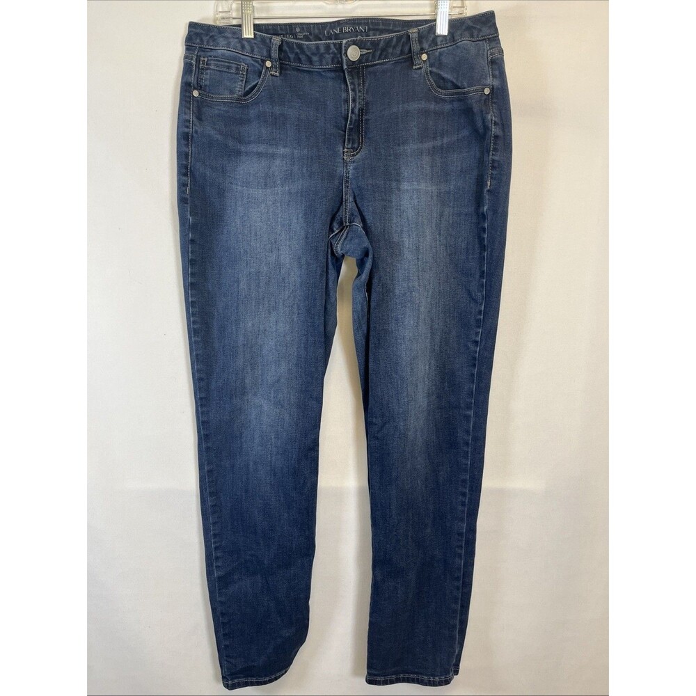 Lane Bryant Jeans Women's 16R Genius Fit Straight Leg Blue Denim Stretch No Gap
